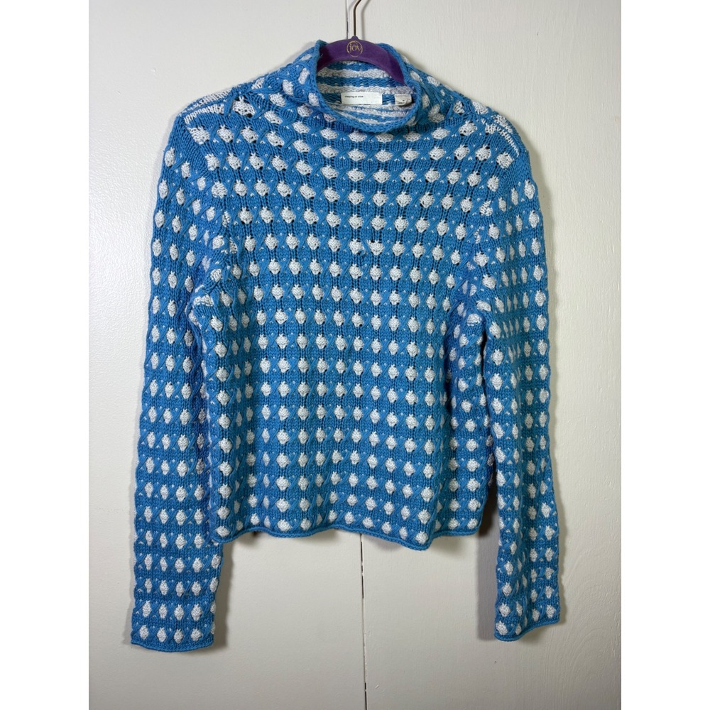Anthropologie Sleeping on Snow Sweater  M Après Ski Granny Knit Artsy Coastal
